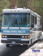 The history of the Maine State Police and their license plates. Don't worry, you won't get pulled over by this motorhome, it is a mobile crime lab.